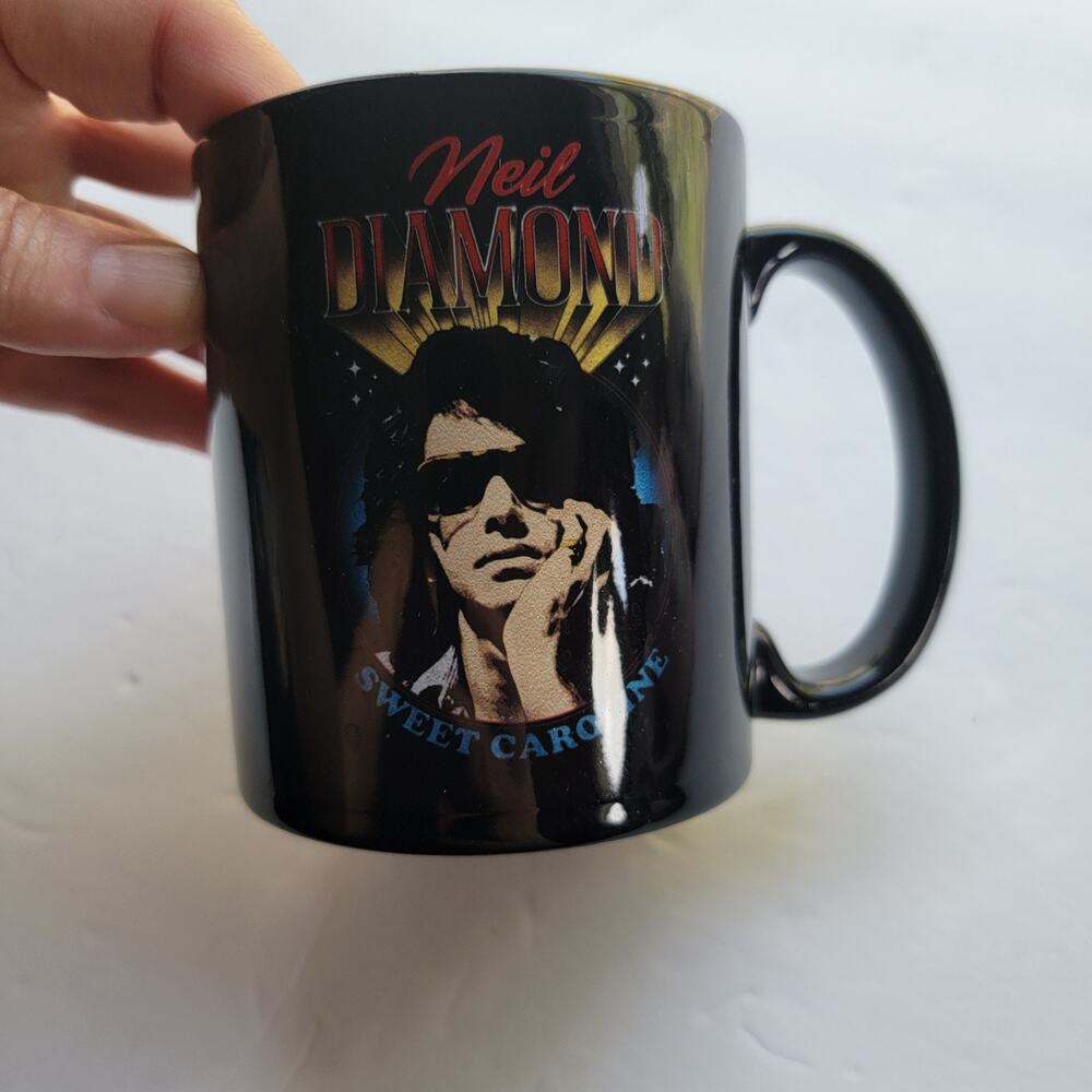 Neil Diamond Coffee Mug Black Ceramic & Porcelain Medium Music Celebrity